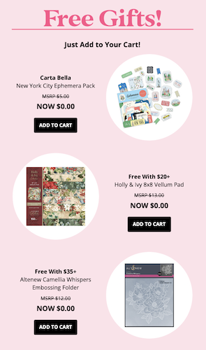 FREE GIFTS! from Scrapbook.com