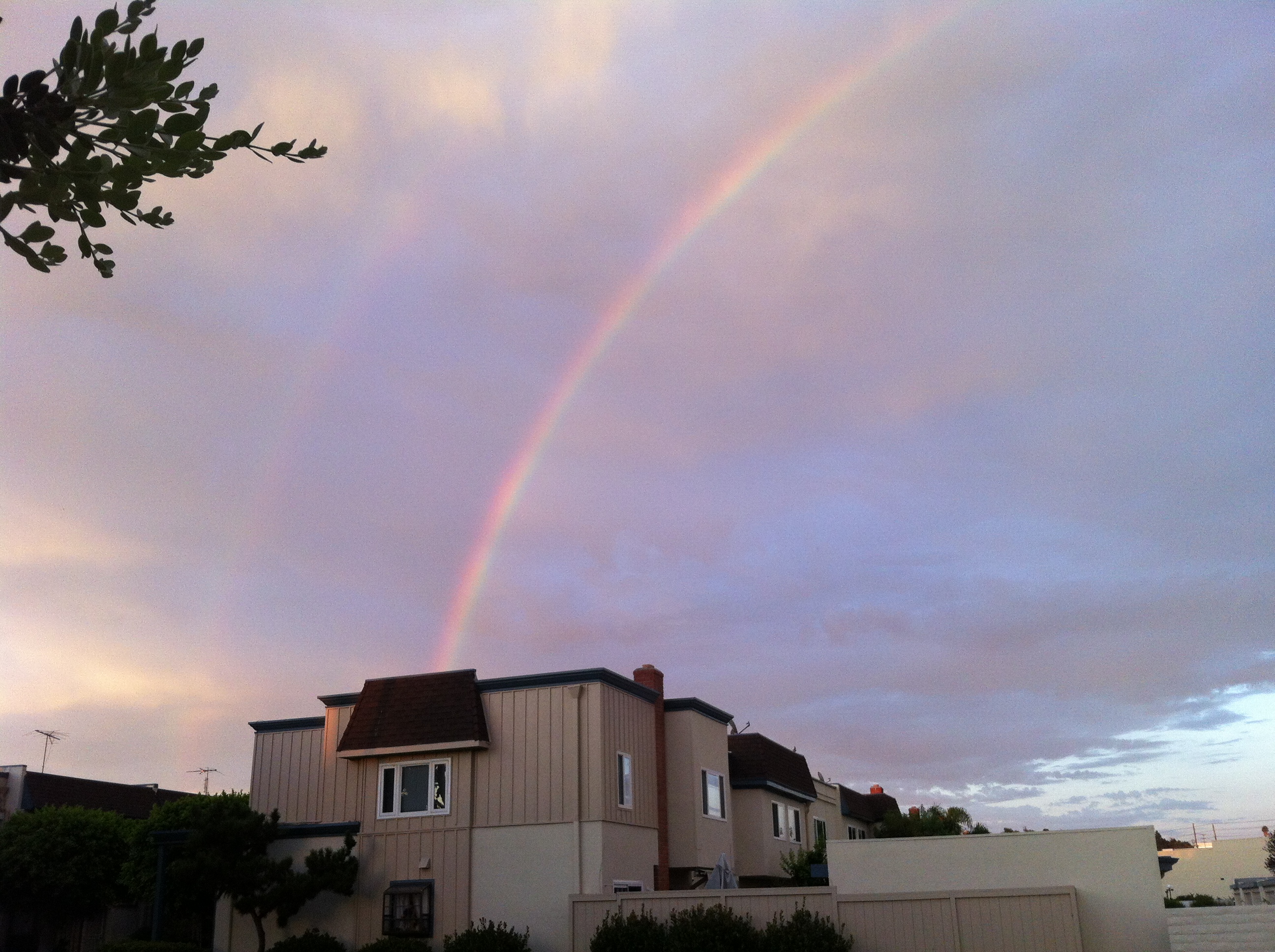 A rainbow appears over the home of someone who is trying to get free from abuse. She has been praying and God has given her an answer: Don't belive those lies, a life of abuse is not my will for you. Trust me, and I will rescue you.